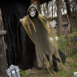 4 x 6 ft animated hanging grim reaper plastic halloween decoration~atc00144-a03