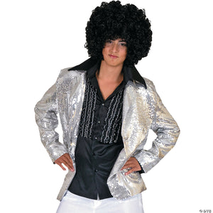 men& 8217 s silver disco jacket costume extra large~ff782712