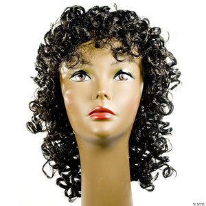 adults black curly wig~lw464bk