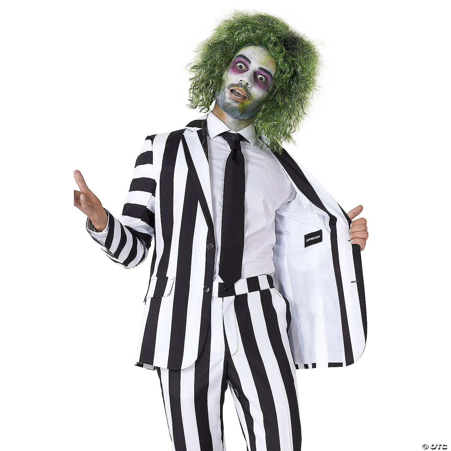 men s beetlejuice& 8482 suit costume size 44~obas1033xl-a04