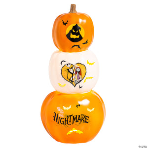 2 the nightmare before christmas& 8482 light up stacked pumpkins tabletop decoration~sew38659-a01