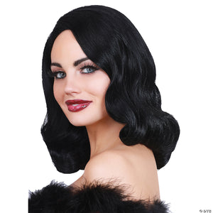 adults black wavy hollywood glamour wig~rl11702bk