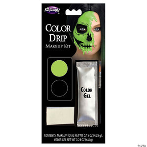 color drip melting skull green~fw2858cgr