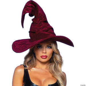 hat witch velvet ruched burgun~uaa2903bg