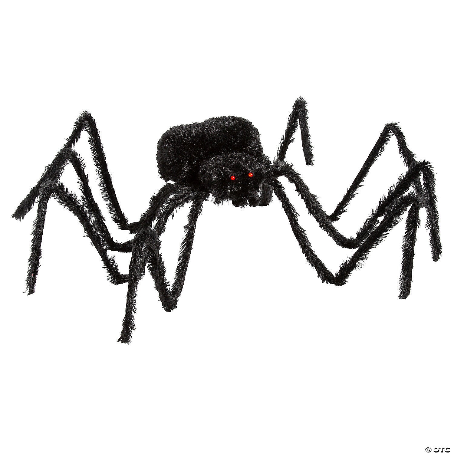 4 furry black polyester spider halloween decoration~atc00138-a01