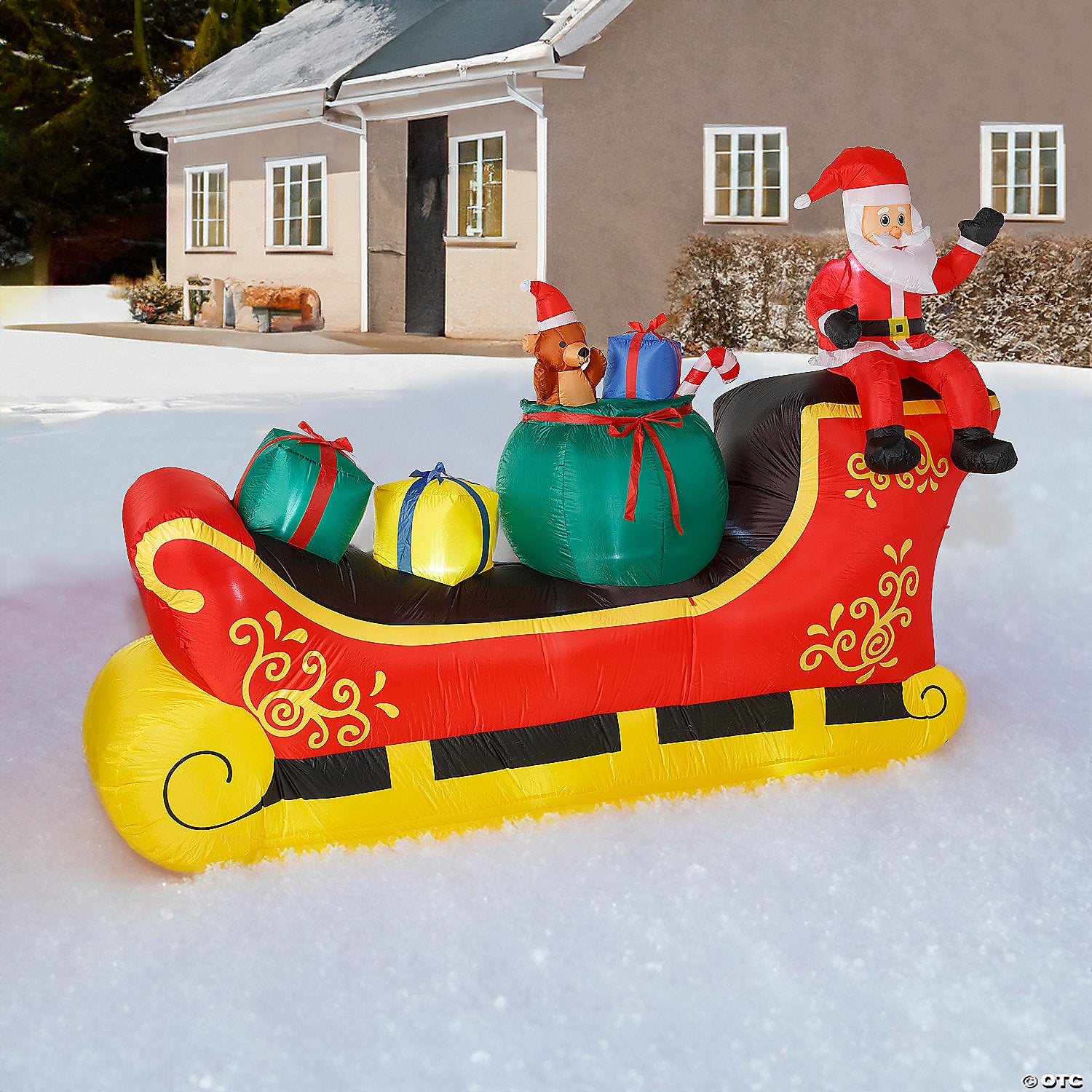 10 ft blow up inflatable santa sleigh outdoor yard decoration~va2102430