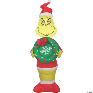 48 blow up inflatable grinch with wreath outdoor yard decoration~ss116021g