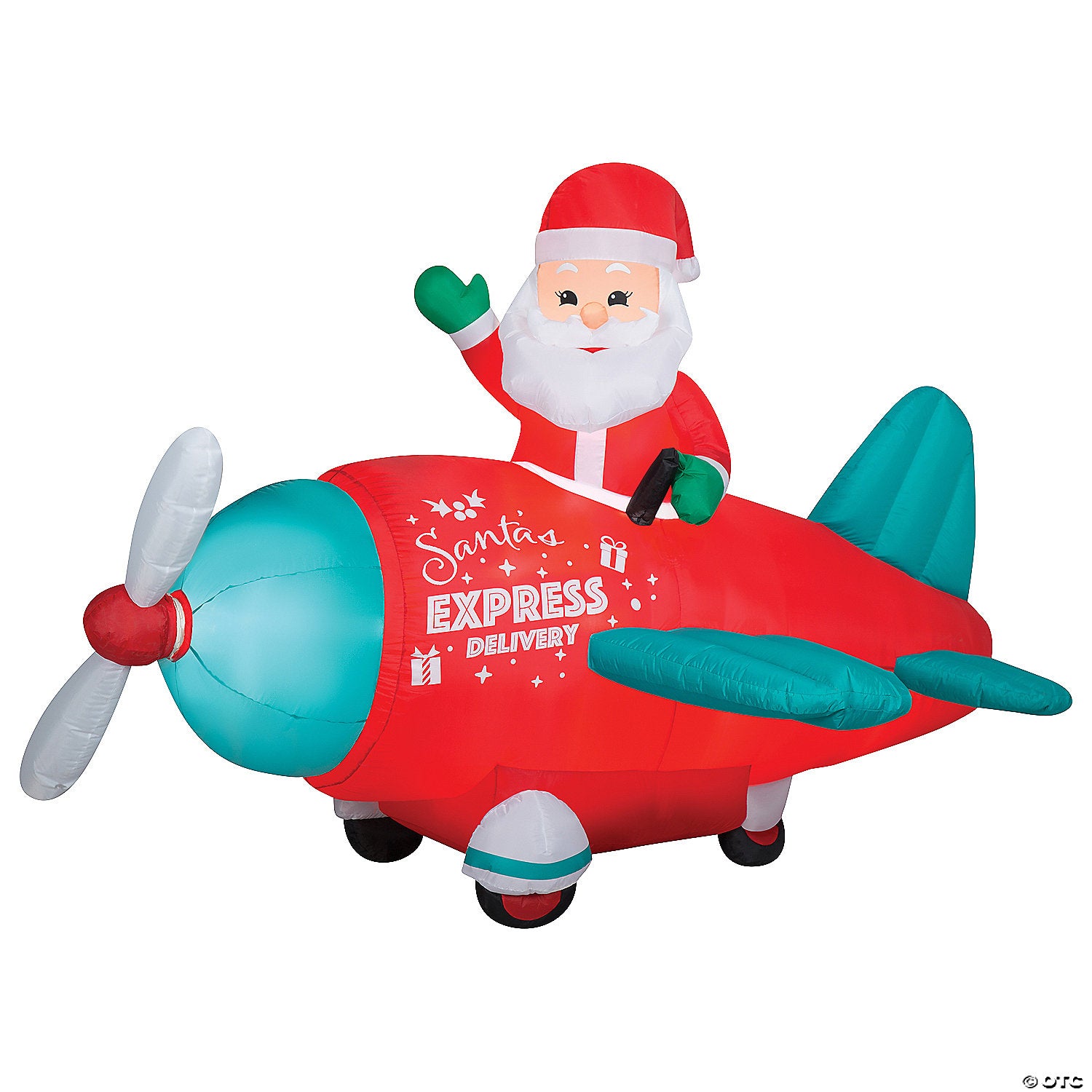 airblown& 174 animated santa in vintage airplane 61 inflatable christmas outdoor yard decor~ss882498g