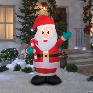 84 blow up inflatable santa with candy cane outdoor yard decoration~ss116712g-a01