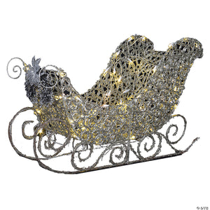 outdoor light up led sleigh with sparkle rings~ss112374g