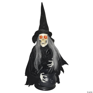 31 animated witch with cauldron halloween decoration~ss64028
