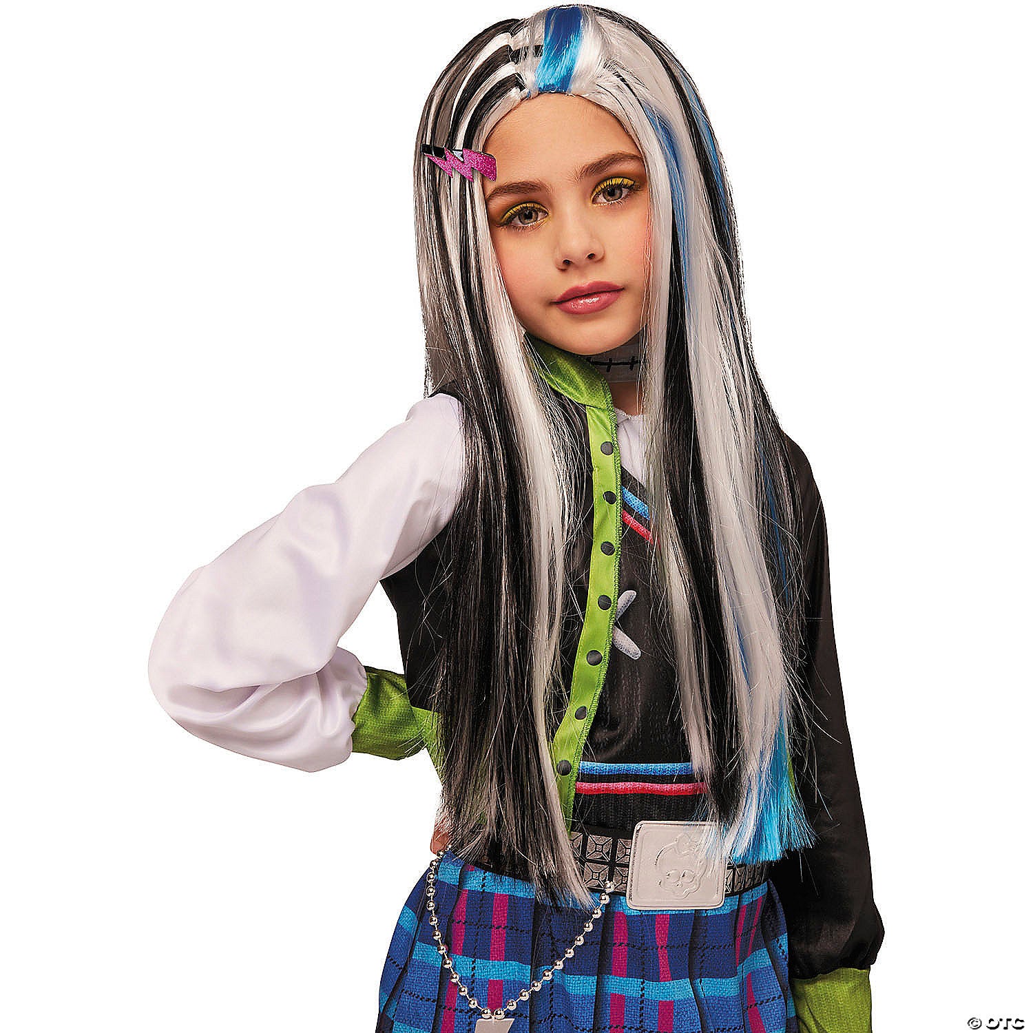 kids monster high& 8482 frankie stein multicolor full length wig~fw92361f