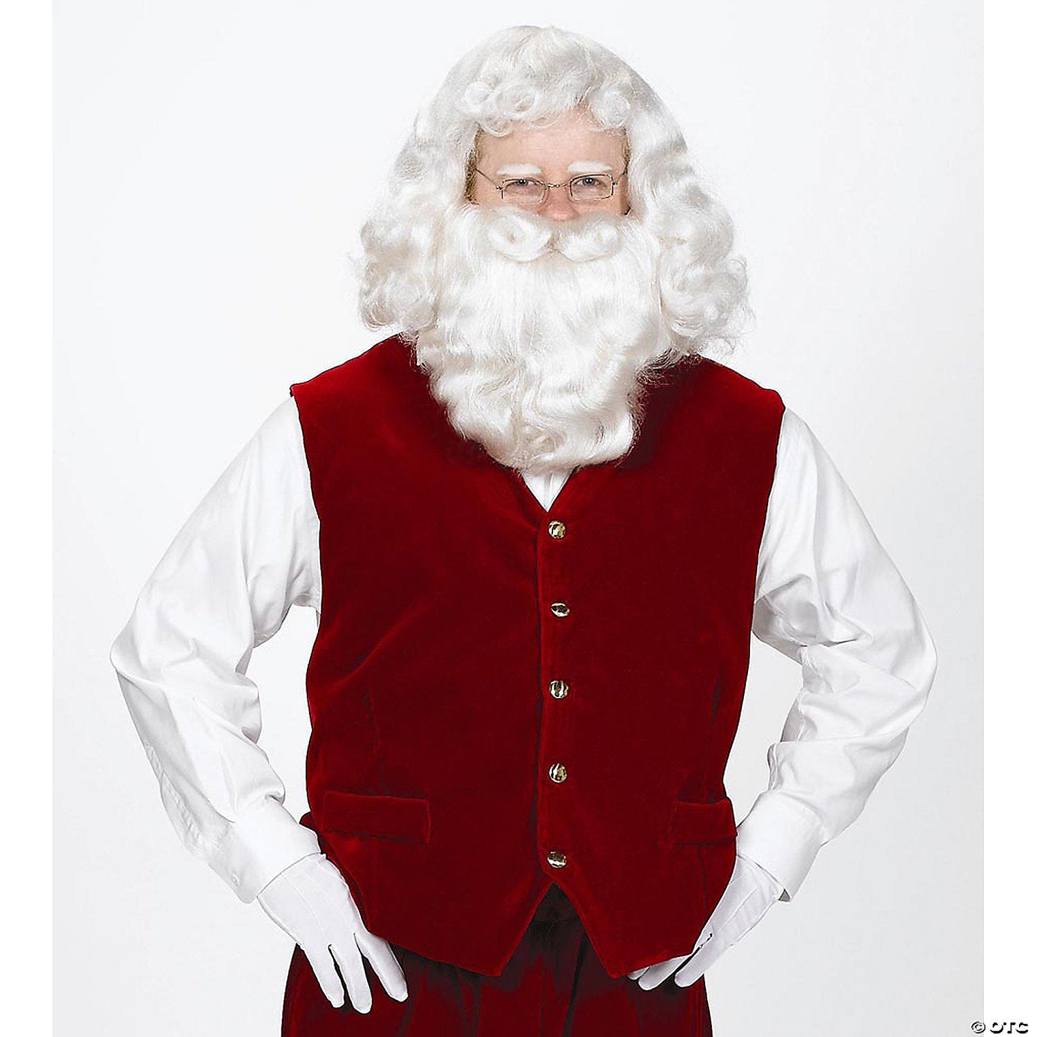 adult men& 8217 s santa velvet vest with buttons large~ae7077lg