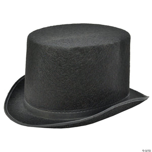 adults black felt top hat large~ga101lg