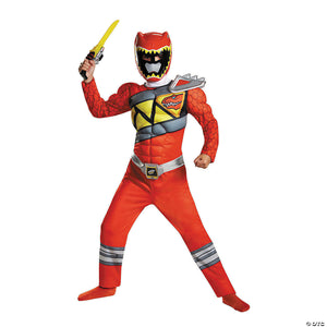 boy s classic muscle chest red ranger dino costume small~dg82777k