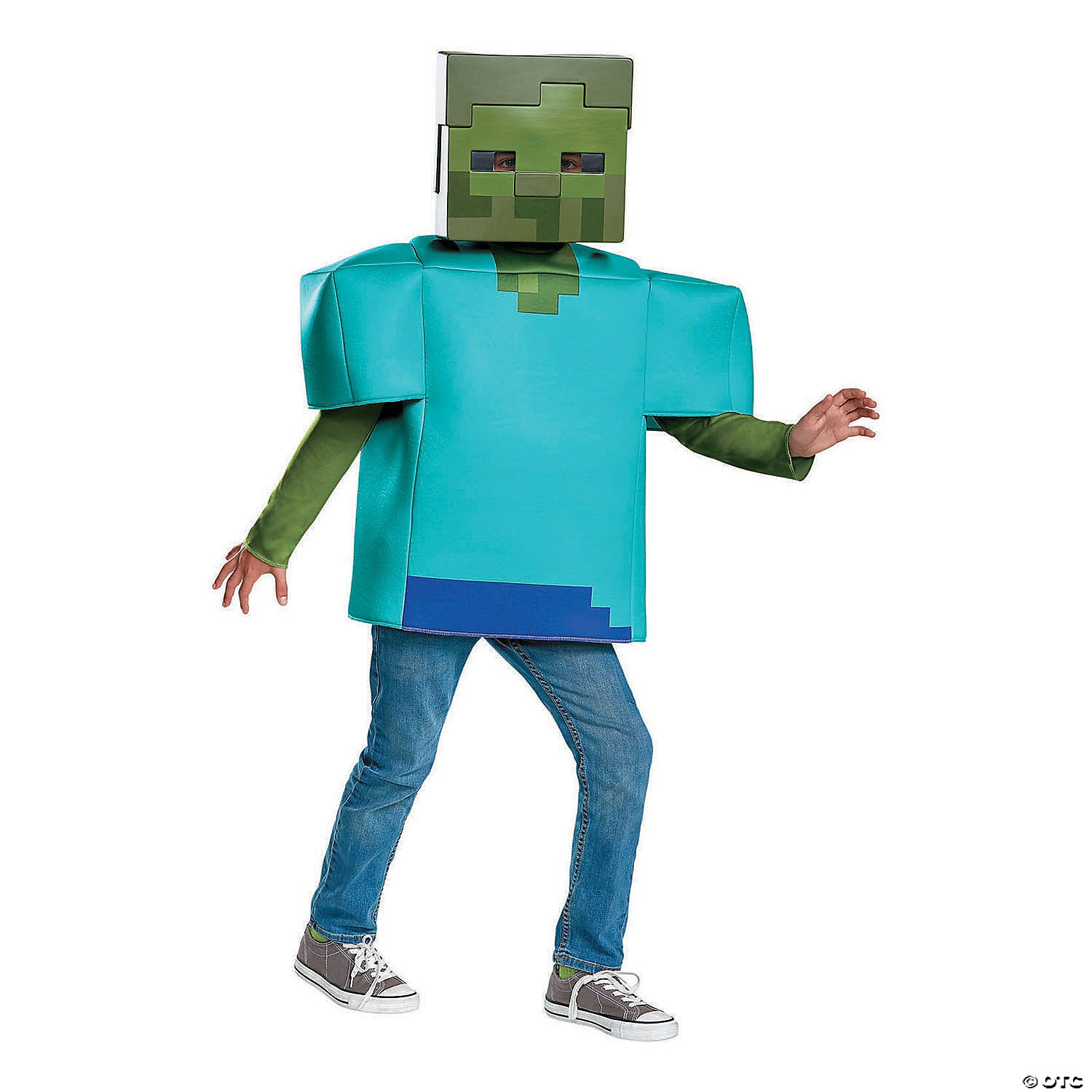 kids classic minecraft zombie halloween costume medium~dg67678k