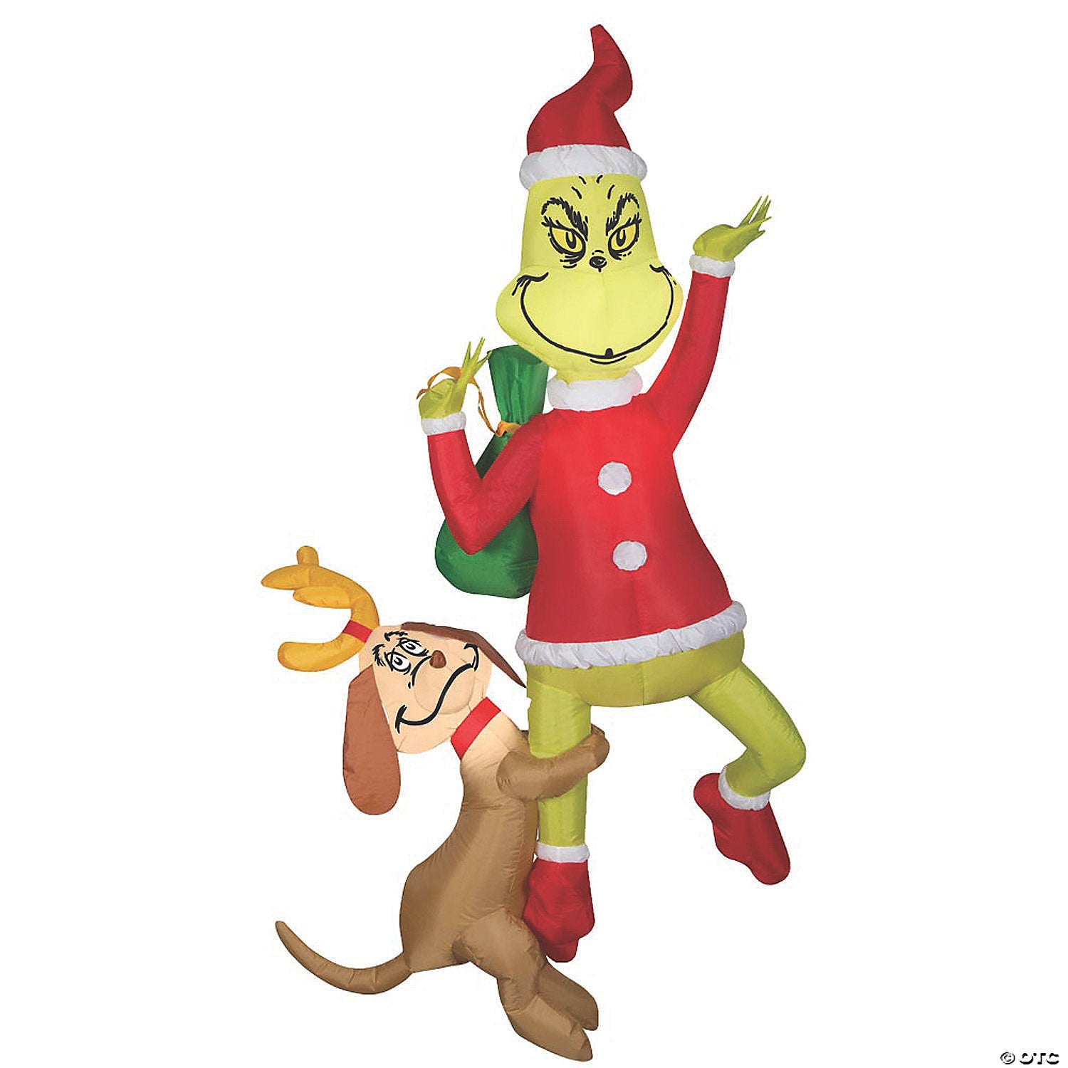 sup blowup inflatable hanging grinch & max with built in lights christmas outdoor yard decoration~ss117936g