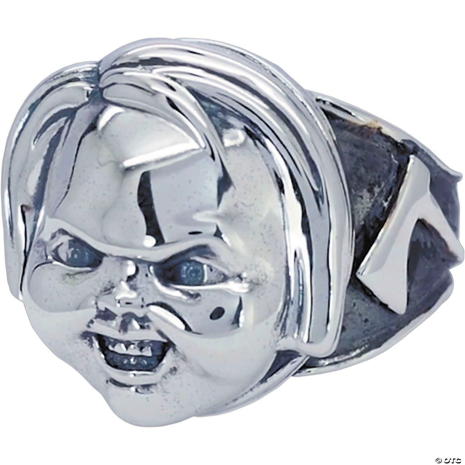child& 8217 s play& 8482 chucky face sterling silver ring size 9~majakus1009