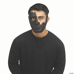 adults black cracked plastic half mask one size~fw93571k