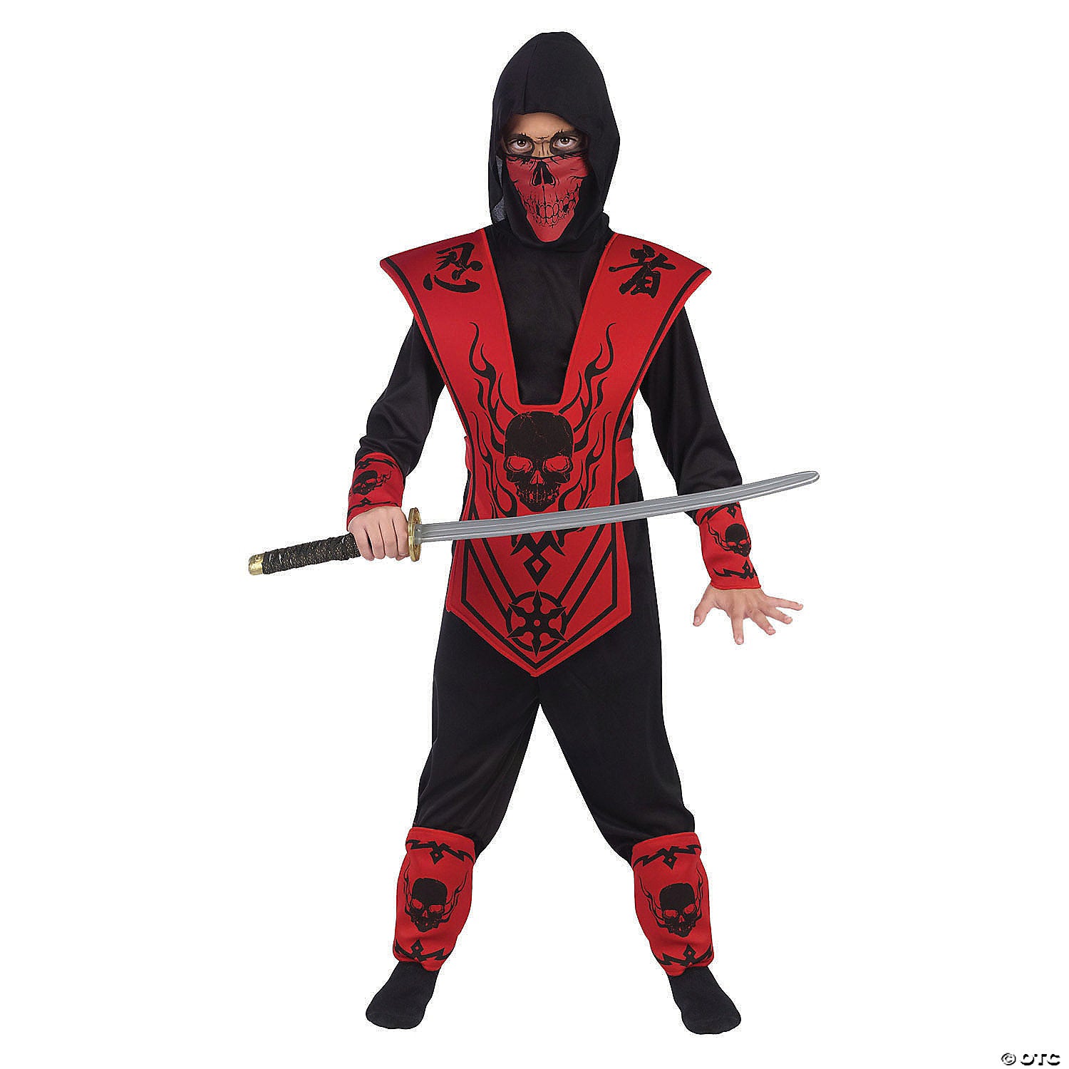boy& 8217 s red ninja halloween costume medium~fw110092md