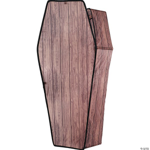 60 wooden look brown coffin with lid halloween decoration~mr124539-a06