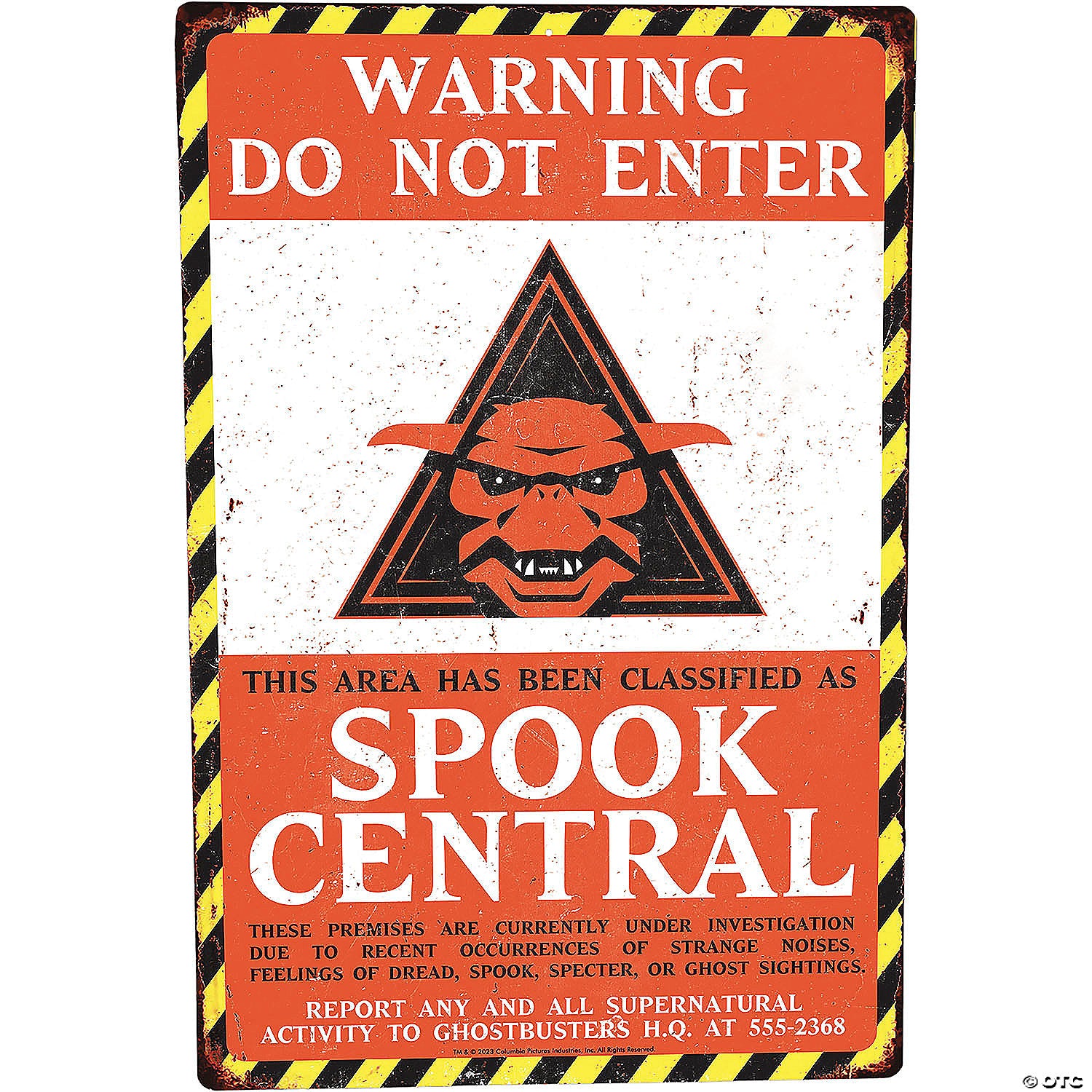 ghostbusters& 8482 warning do not enter spook central metal sign~masfsp107