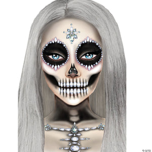 skeleton jeweled face & chest sticker~uaeye032