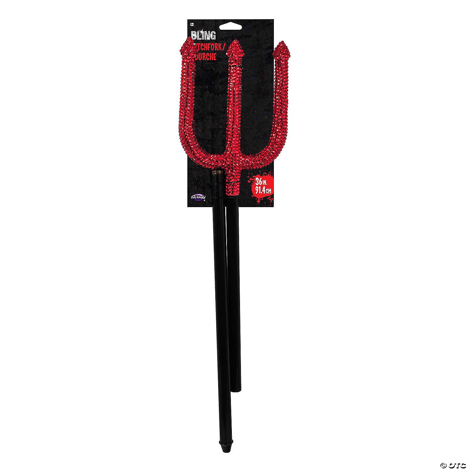 36 bling pitchfork with red rhinestones costume accessory~fw96893pf