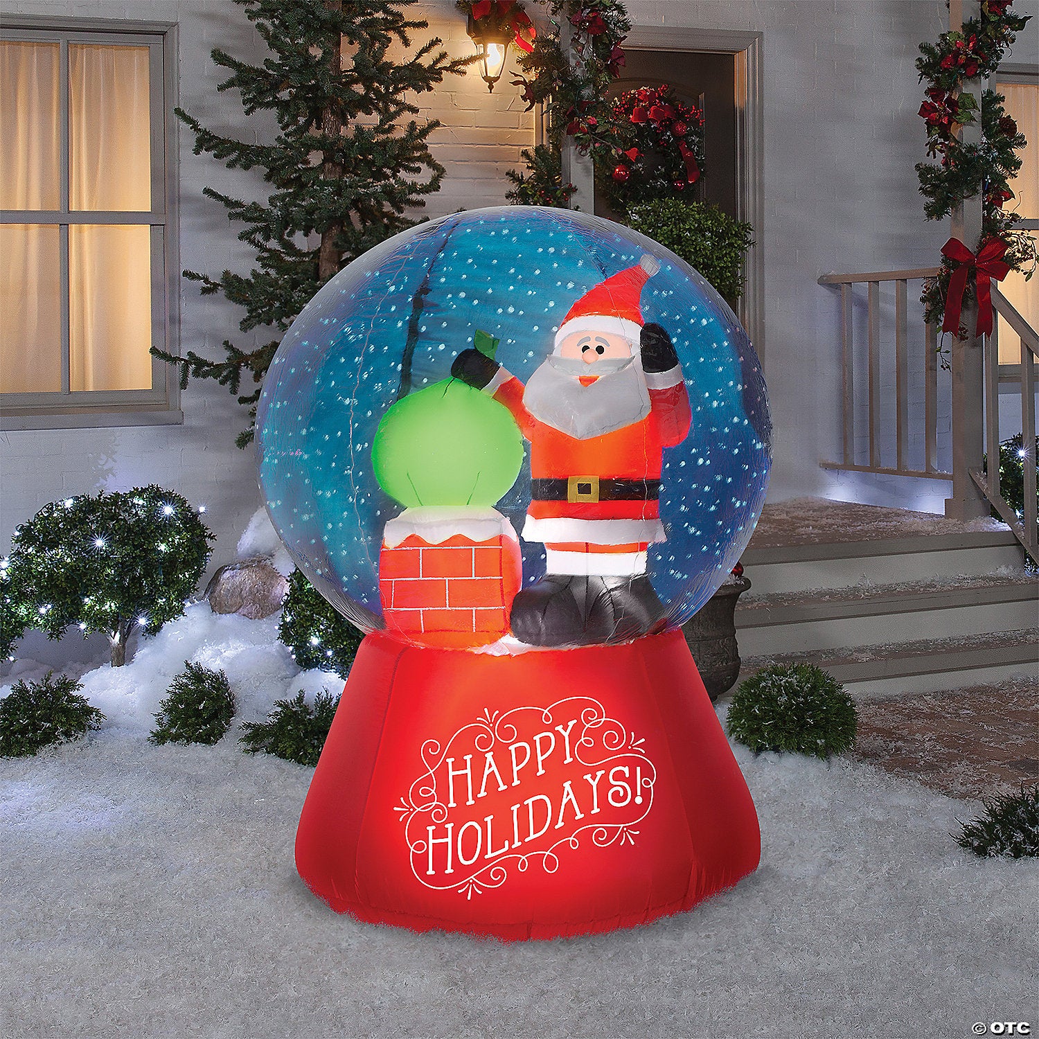 66 blow up inflatable santa snow globe outdoor yard decoration~ss114690g-a01
