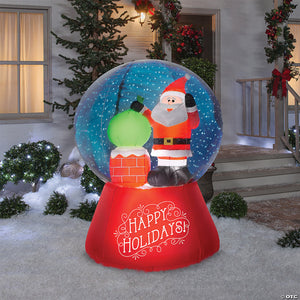 66 blow up inflatable santa snow globe outdoor yard decoration~ss114690g-a01