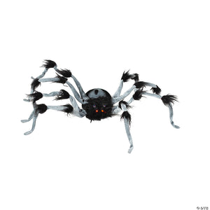 2 gray and black hairy walking spider halloween decoration~atc00102-a03