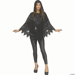 adults black & white polyester classic spider web poncho costume accessory~fw96980s