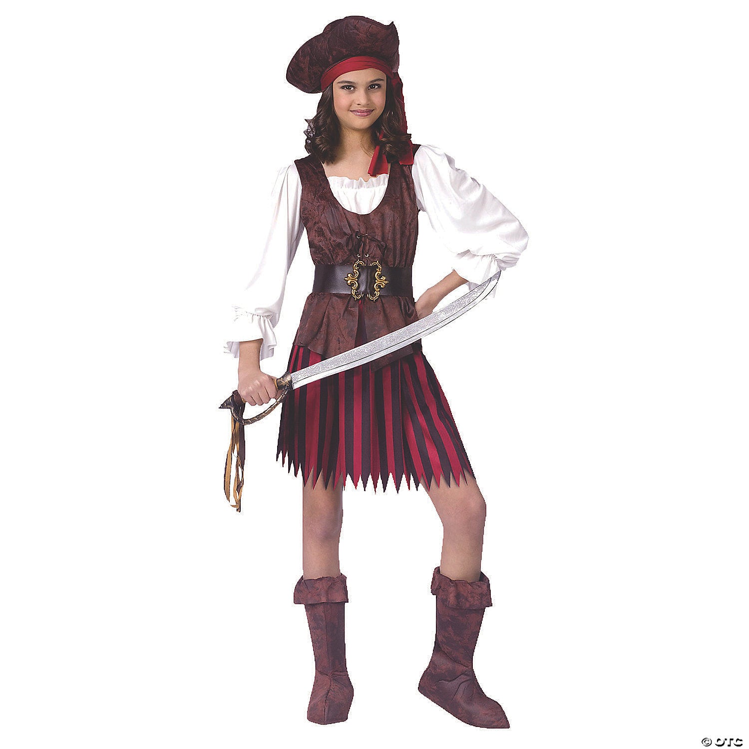 girl& 8217 s high seas pirate buccaneer costume medium~fw5889md