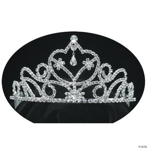 silver rhinestone 3 rounded peak tiara standard~gb38sv