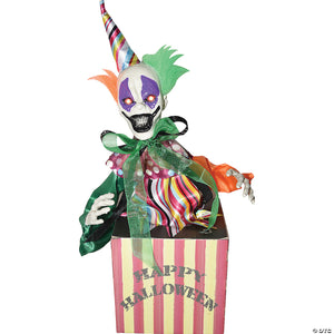13 animated bouncing clown in box halloween decoration~ss61508