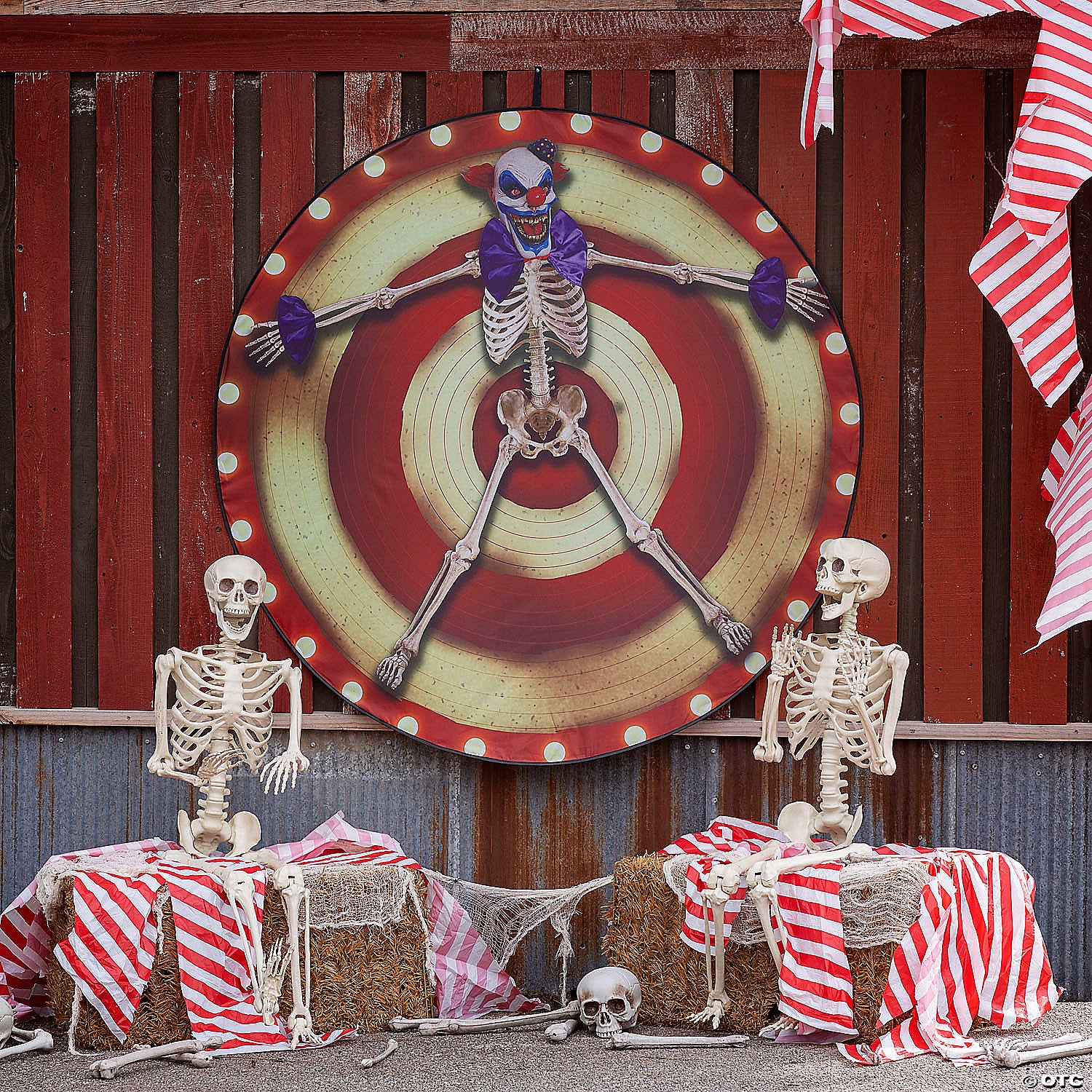 4 clown skeleton target ready to hang halloween decoration~atc00092-a01