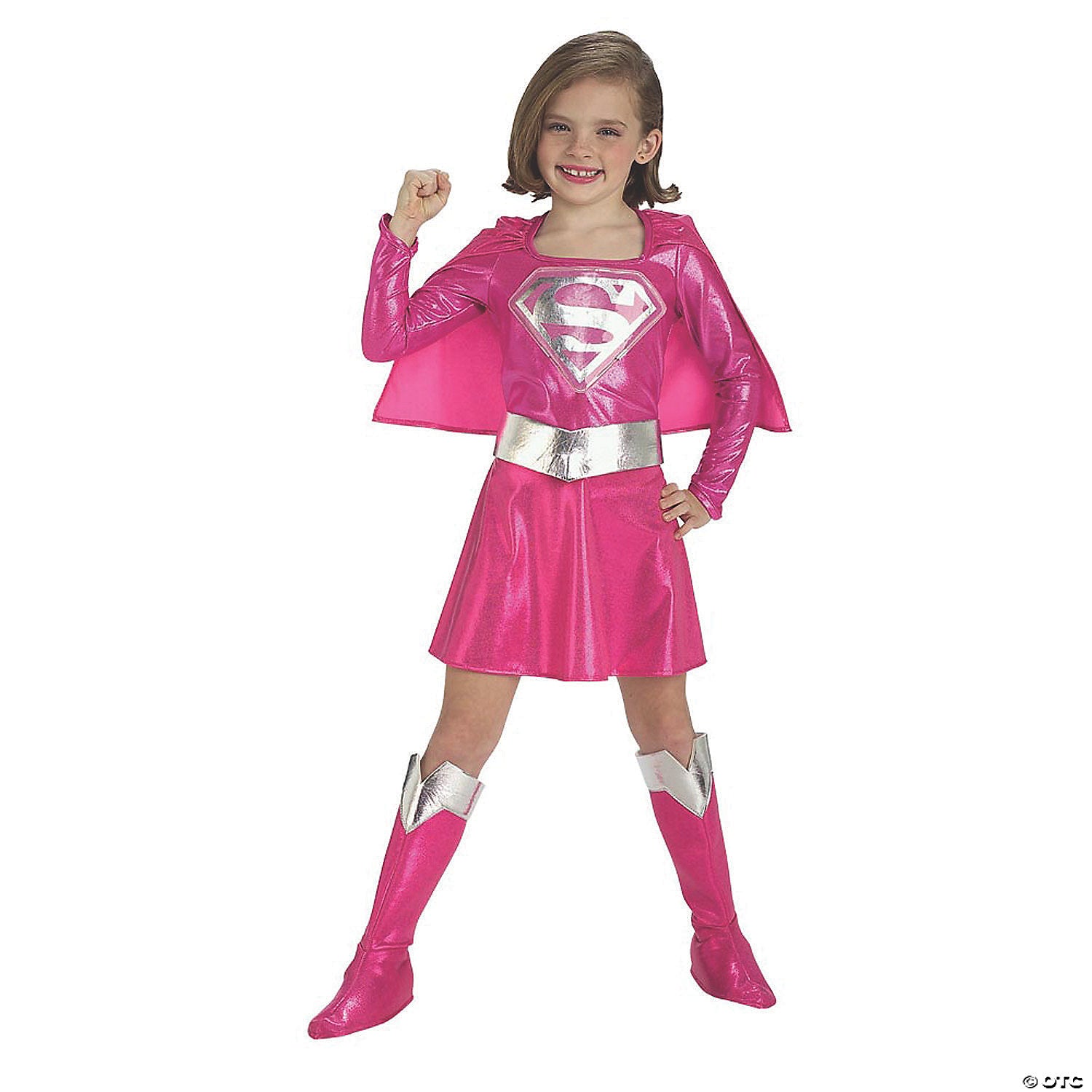 girl& 8217 s pink supergirl& 8482 costume medium~ru882751md