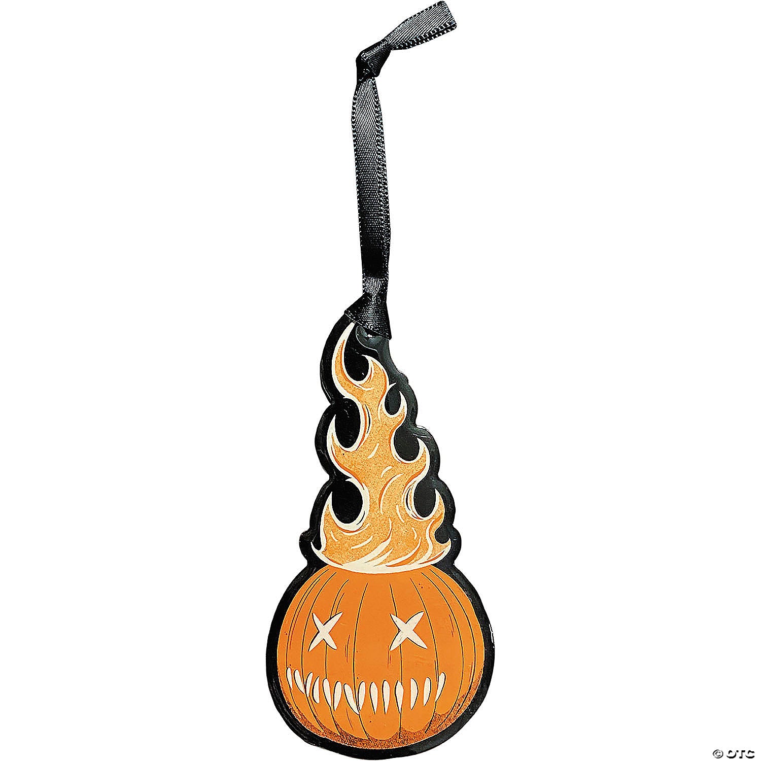 holiday horrors trick & 8217 r treat sam o& 8217 lantern pumpkin metal full color ornament~masfle107