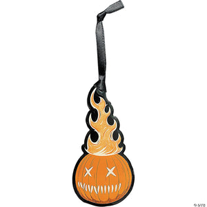 holiday horrors trick & 8217 r treat sam o& 8217 lantern pumpkin metal full color ornament~masfle107