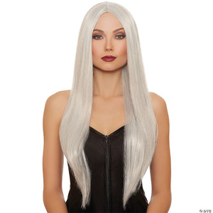 women s gray extra long straight wig~rl11328