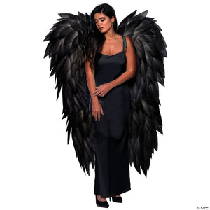 58 full length featherless black angel wings~ur30679bk