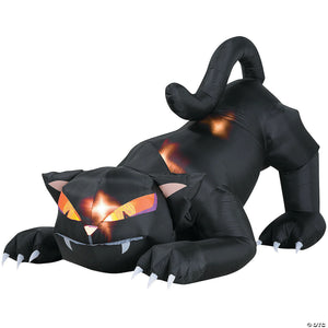 72 blow up inflatable black cat with turning head halloween decoration~ss23623g-a02