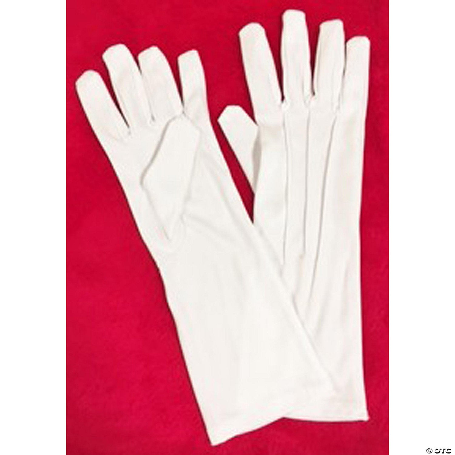 adults white long nylon santa gloves~ae9941