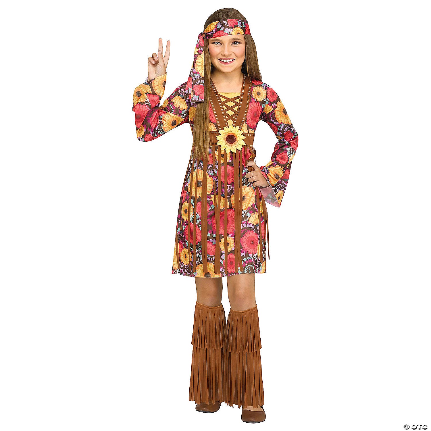 kids flower power hippie costume child large 12 14~fw127332lg-a02