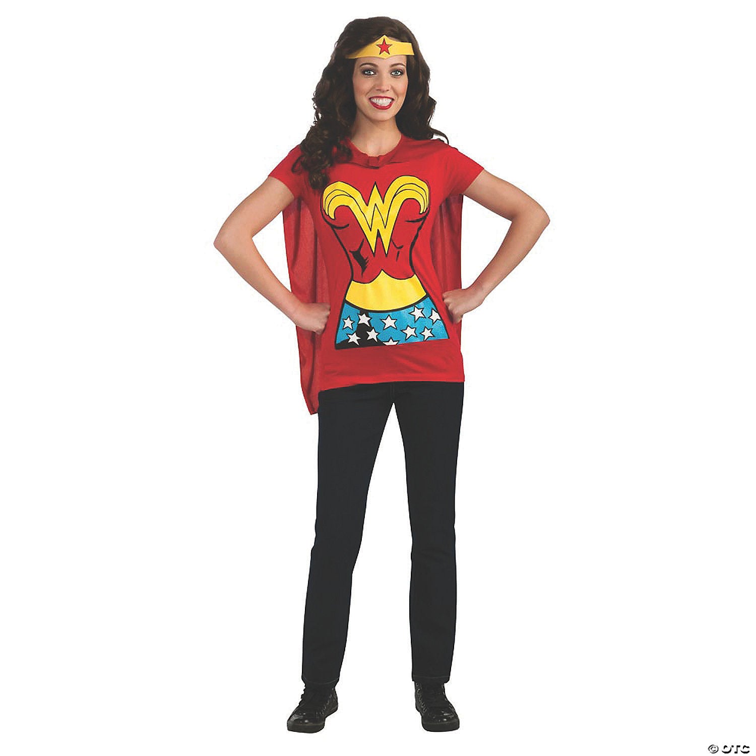 women& 8217 s wonder woman& 8482 shirt costume with cape extra large~ru880475xl