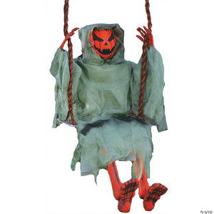 36 hanging dead pumpkin reaper on swing decoration~fw91196p
