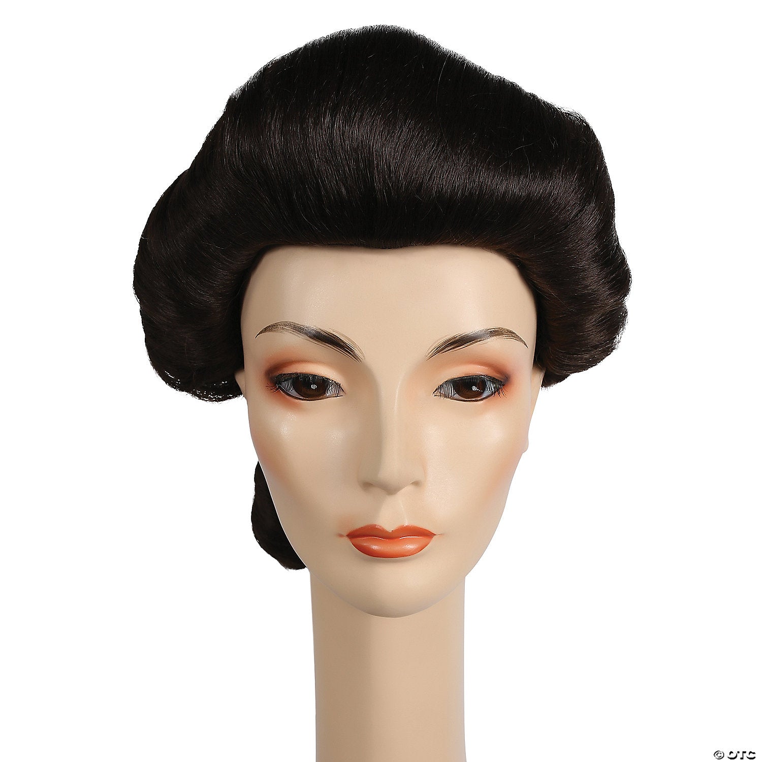 adults brown ponytail with curls wig~lw767mcbn