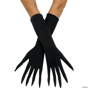 adults black pointy finger gloves~fw90944bk