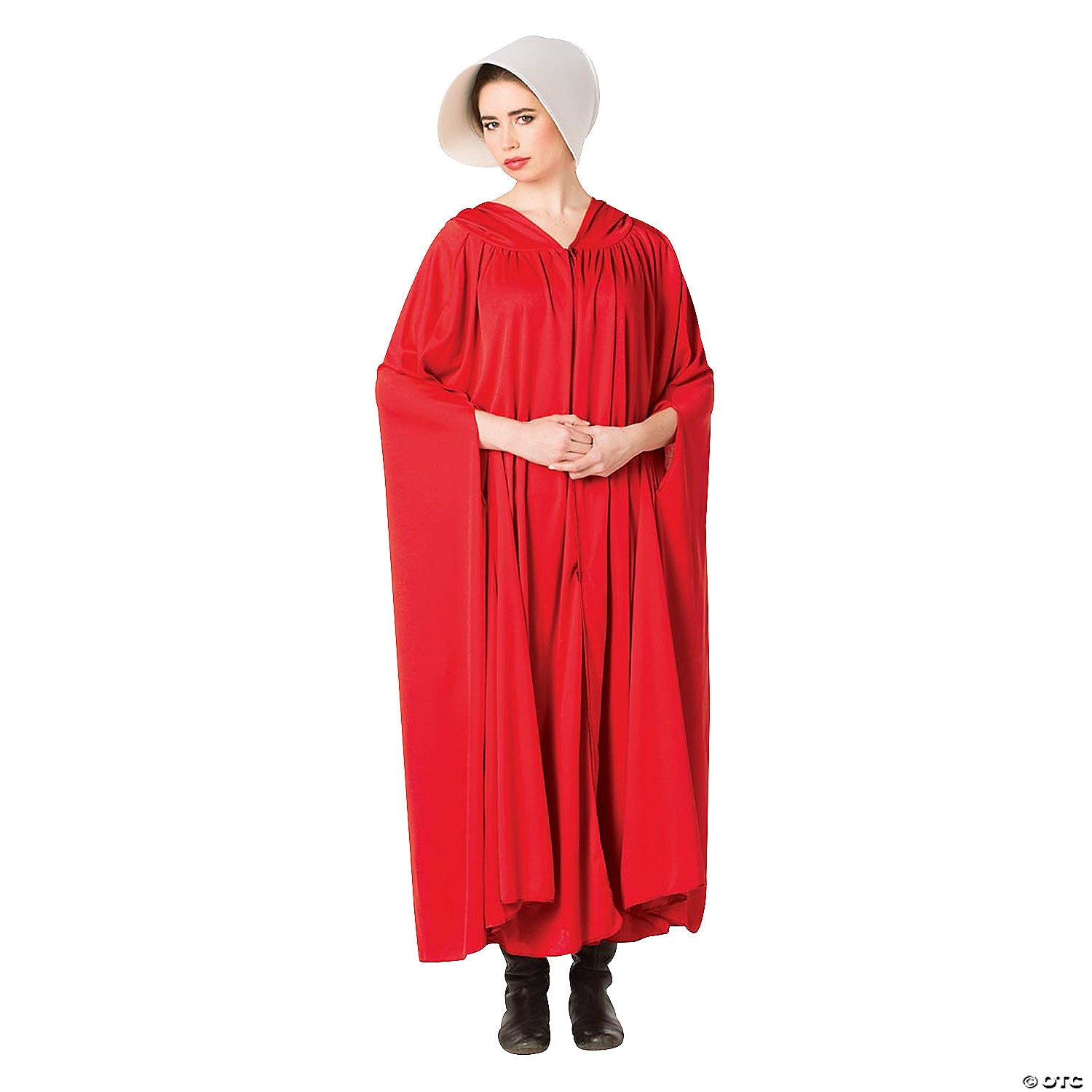 women s red cloak & white bonnet costume~gc7270