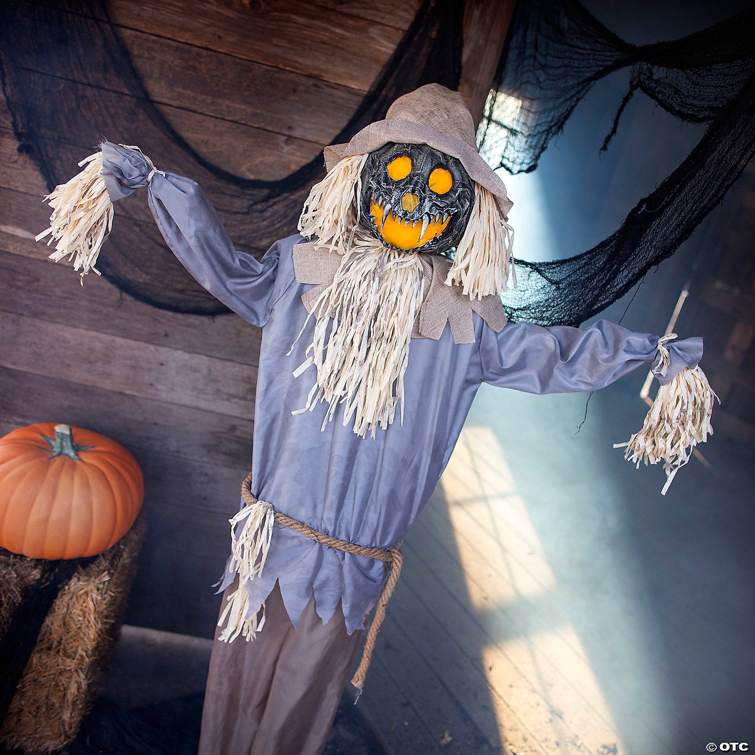 6 ft standing animated ghoulish scarecrow halloween decoration~atc00002-a02